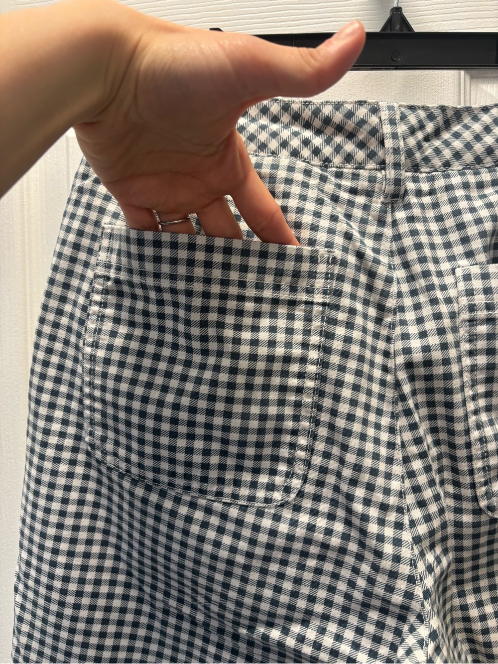 Aritzia Sunday Best Gingham High Rise Checkered Cotton Straight Leg Pants Size 8 - Picture 9 of 12